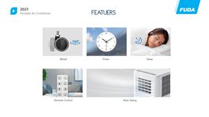 พัดลมปรับอากาศแบบพกพา 7000BTU พร้อมโหมดลดความชื้น เครื่องปรับอากาศเคลื่อนที่สำหรับบ้าน เครื่องปรับอากาศเคลื่อนที่ - Product Image 6