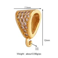 Porte-pendentif à breloque créatif à la mode pour bijoux, géométrie 18K Gold Bail Micro Pave Cubic Zirconia Accessoires Fournitures K94