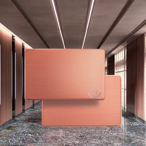 Hot Sale RFID NFC Hybrid Metal Cards Rose Gold Stainless Steel Punching Design with T5577 Chip for Digital Payment Hotel Access - Product Image 2