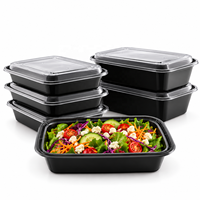 Emballage alimentaire en gros pour repas à emporter, boîte en plastique PP avec couvercle, 24 oz, 32 oz, 38 oz, pour la restauration rapide, les services rapides, les restaurants