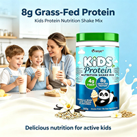 Mélange de shake nutritionnel pour enfants OEM, protéines de bœuf nourri à l'herbe 8g, vitamine D, calcium, fer, zinc, sans gluten, sans OGM, 500g pour la croissance des enfants