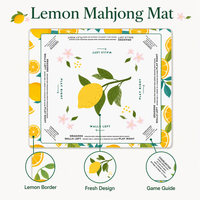 Tapis de Mahjong Américain Xusheng à Imprimé Floral Citron, en Caoutchouc, Écologique, Durable, Antidérapant, Réduction du Bruit, pour 4 Joueurs, Lavable