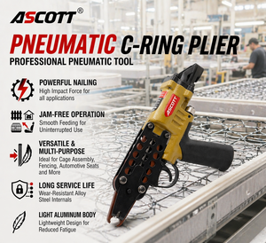 Alicate Neumático OEM Personalizable JC7C <span class=keywords><strong>de</strong></span> 24mm para Anillos <span class=keywords><strong>de</strong></span> Cerdo, Herramienta <span class=keywords><strong>de</strong></span> Tapicería, <span class=keywords><strong>Pistola</strong></span> <span class=keywords><strong>de</strong></span> Grapas en C, Clavadora Neumática <span class=keywords><strong>de</strong></span> Anillos <span class=keywords><strong>de</strong></span> Cerdo <span class=keywords><strong>de</strong></span> Aluminio con 130 Piezas - Product Image 3
