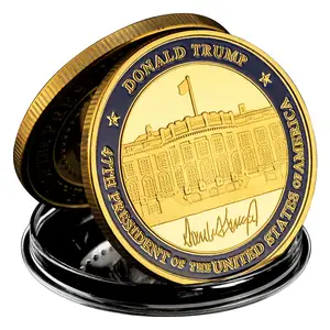 अमेरिका के राष्ट्रपति डोनाल्ड 2024 स्मारिका सिक्का डोनाल्ड समर्थक व्हाइट हाउस सोना मढ़वाया स्मृति चिन्ह सिक्के उपहार