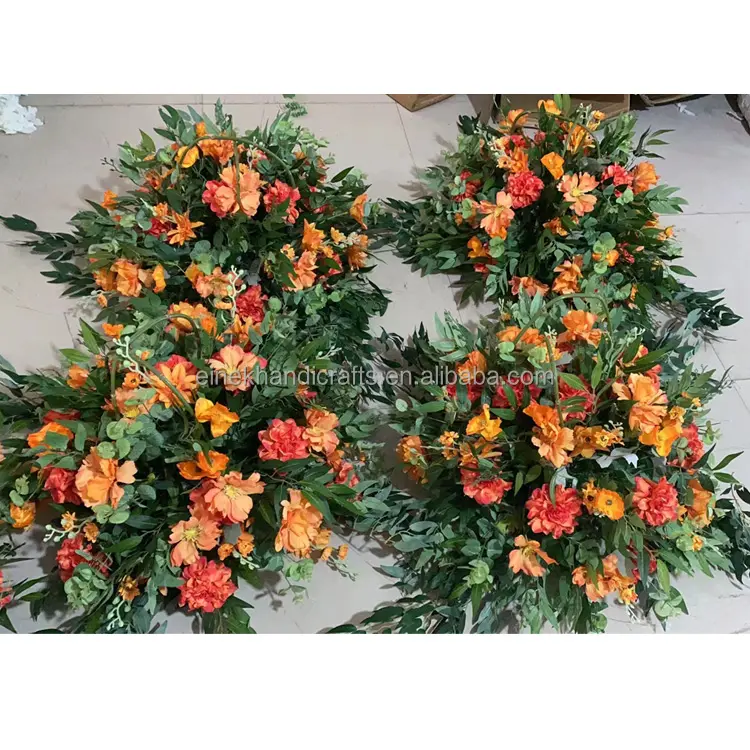 Hochzeits dekorationen Blumen tisch Seide Orange Rose Pflanzen Mittelstücke Künstliche Blume Ball