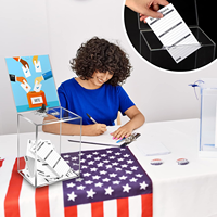 Boîte à dons personnalisée verrouillable en acrylique grand format avec porte-panneau, urne à suggestions et à votes pour collectes caritatives et tombolas