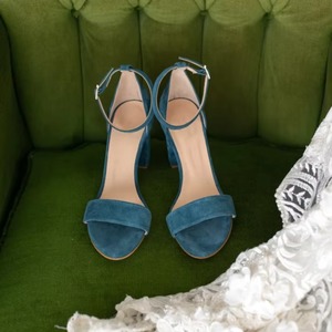 Fashion Block <b>Heel</b> Sandals with Ankle Strap Wedding <b>Heels</b> Bridal Shoes Open <b>Toe</b> <b>Round</b> <b>Toe</b> Cover <b>Heel</b> Buckle Sandals - Product Image 5