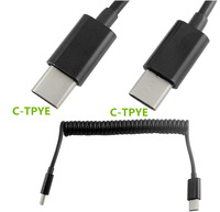 Kabel USB Type C Male to Male Spiral Retractable untuk Transfer Data dan Pengisian Daya