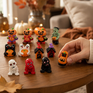 Kit Artigianale in Resina per Miniature di Halloween, Decorazioni per Torte Spaventose Fai-da-Te, Mostri, Zucche, Fantasmi, Giocattoli per Bambini, Decorazioni e Regali per Artigiani - Product Image 1