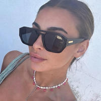 Lunettes de soleil tendance vertes, orange et noires effet écaille, verres teintés UV400, monture à double pont en plastique, unisexe
