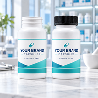 Flacon en plastique PET blanc de 150 ml de qualité supérieure pour capsules, conteneur de suppléments, pot à comprimés, étiquette privée pour l'emballage de vitamines