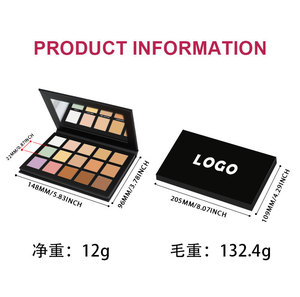 Tùy Chỉnh DIY 15-Màu Vegan Lâu Dài Matte Kem Che Khuyết Điểm Bảng Màu Đen Không Thấm Nước Bảo Hiểm Đầy Đủ Kem Nền Tảng Trang Điểm Khoáng Sản - Product Image 6