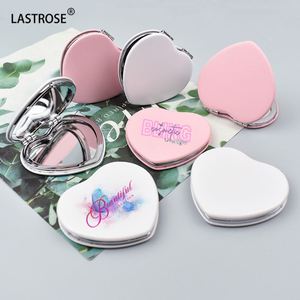 Espejos Cosméticos con Forma de Corazón, Espejos Plegables de Doble Cara de PU, Espejos Cosméticos de Marca Privada al por Mayor - Product Image 5