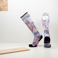 Chaussettes de compression personnalisées en fibre de bambou et élasthanne pour le sport, antibactériennes, déodorantes, modelantes, pour le fitness et l'entraînement transfrontalier