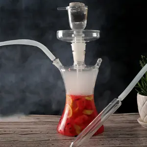 2021 Hot selling 36cm high shisha glass hookah with led base light various hookah accessories made by kangerm