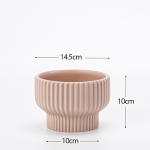 Pot de fleurs en céramique émaillée à rayures blanches, style campagnard, pour <span class=keywords><strong>jardin</strong></span> d'intérieur, planteur d'orchidées, pépinière, usage <span class=keywords><strong>extérieur</strong></span>, <span class=keywords><strong>idée</strong></span> <span class=keywords><strong>cadeau</strong></span> parfaite - Product Image 5