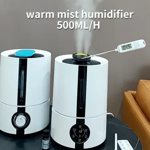 New PTC 5L Capacity Air Ultrasonic Humidifier Warm Mist With LED Light Remote 500ml/h Evaporation Humidifier Machine