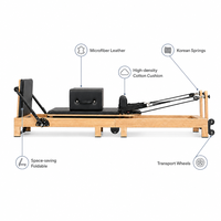 Lit de Pilates pliable en bois de chêne commercial pour studio de Pilates, salle de sport et usage domestique – Machine de Pilates Reformer