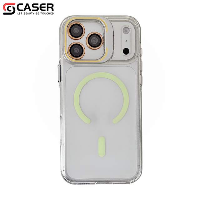 Glow in Dark Magnetic Foldable Stand Phone Case for iPhone 11-17 Samsung S24-26 Clear Airbag Shockproof Protective Cover