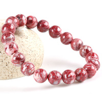 Bracelets en pierre de sang de poulet rouge naturelle de haute qualité, perles de cinabre, vente en gros
