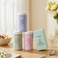Pot de stockage en verre UV de 150 ml et 180 ml pour pilules de vitamines, design occultant pour la vie quotidienne, impression de logo disponible, bouteille en verre avec bouchon CR