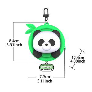 3D <b>Cartoon</b> Soft Silicone Panda Women Kids Silicone Bag Pouch Portable Coin Purse Mini Pouch Wallet with Keychain <b>Ring</b> Holder - Product Image 3
