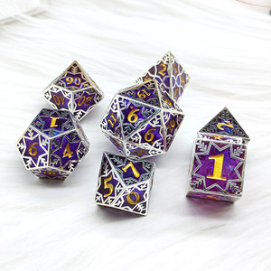 Thiết kế độc đáo nhựa + kim loại rỗng DICE Kit nhấp nháy tuyết RPG DND Dice-D4 D6 D8 D10 D10 % D12 D20 - Product Image 4