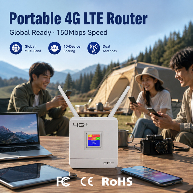 Portable Wireless Router 150Mbps Wi-Fi Dual SIM Android 6.0 4G LTE CPE