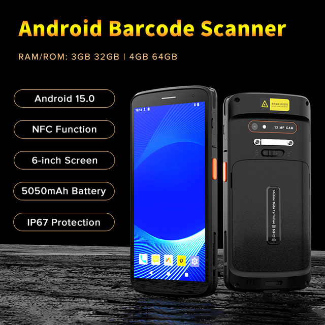 TY820 Industrial Intelligent Data Terminal 1D/2D Barcode Scanner Android 15 5050mAh Battery for Logistics Warehouse NFC