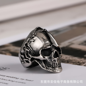 Skull <b>Ring</b> <b>Titanium</b> Steel Men's Fashion Jewelry SA864 Hip Hop Rock Style Gift Accessory - Product Image 1
