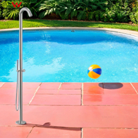 Colonne de douche extérieure brossée de luxe 316L filigrane certifié conception autoportante robinetterie de plage et de jardin