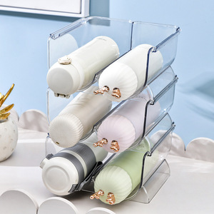 Transparent PET European wine rack High-grade modern stackable water bottle rack Home plastic display wine storage shelf