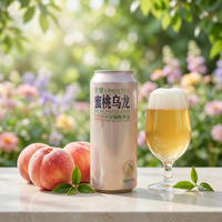 Vente en gros usine – Bière artisanale Kingstar Peach Oolong 1L (canette/bouteille) – Bière artisanale aux herbes et épices, 4,1 % ABV, goût naturel