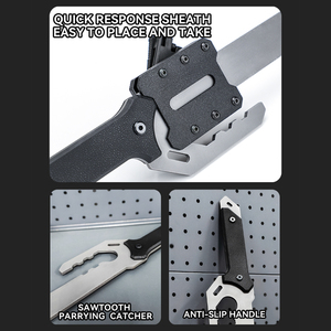 Herramientas de Autodefensa Tácticas Modernas <span class=keywords><strong>Jitte</strong></span>, Equipo de Supervivencia Portátil para Exteriores, Bastón Multifuncional de Acero Inoxidable Estilo Ninja - Product Image 3