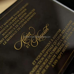 Invitación de Lujo Personalizada en Terciopelo para Boda, Cumpleaños, Día de la Madre, Navidad, San Valentín, Año Nuevo, con Estampado Dorado Personalizado - Product Image 3