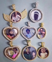 Pendentif personnalisé en diamant à mémoire de forme, collier Photo, famille, Portrait personnalisé, 6 images, bijoux Hip Hop Ice Out colliers