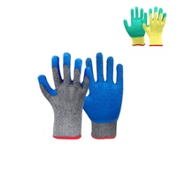 Gants de travail avec revêtement en latex sur la paume, résistants aux déchirures et respirants, antidérapants, couleurs vert/bleu - Nouveauté tendance