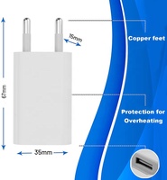 Adaptor Charger Dinding USB Port Colokan EU 5W 5V 1A Pengisian Cepat Berkualitas Tinggi Mini Portabel Dilengkapi Proteksi IC Terhadap Beban Berlebih untuk Laptop dan Kamera