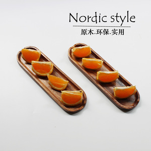 Wooden Rectangular <b>Tray</b> 25 X 9.3 Cm Handmade Serving Plate For Dessert Fruit Sushi Spoon Holder - Product Image 4