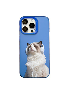 Funda de TPU Transparente Azul con Diseño de Gato Ragdoll con Audífonos, Funda Protectora Suave y Resistente a Impactos para <span class=keywords><strong>iPhone</strong></span> 17 16 15 14 13 <span class=keywords><strong>Pro</strong></span> Max - Product Image 6