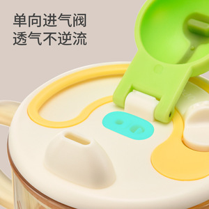Tasse à lait PPSU pour enfants, grande capacité de 350ml, avec double poignée, avec paille et couvercle, pour bébés de 1 à 2 ans - Product Image 4
