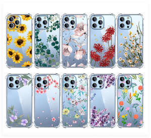 Funda Transparente Floral a Prueba de Golpes para iPhone 17 Air 16 15 14 13 12 SE 2 11 Pro Max X XS XR 8 <span class=keywords><strong>7</strong></span> 6 6S Plus, Carcasa Suave de TPU - Product Image 5