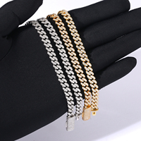 Collier chaîne cubaine Miami en argent sterling 925 plaqué or 18 carats avec diamant Moissanite 6mm VVS glacé pour hommes et femmes