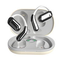 Écouteurs TWS Sportifs avec Affichage LED de la Batterie, Oreillettes à Clip d'Oreille, Appels Audio et Vidéo sans Fil BT, Casque ENC Hifi
