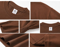 T-shirt uni Y-X en gros pour hommes, coupe oversize, impression personnalisée, 340 GSM, 100 % coton, t-shirt vierge épais pour hommes