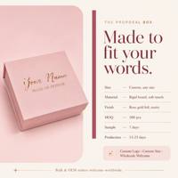 Caja de Regalo Rígida Personalizada OEM ODM con Estampado en Dorado Rosa, Acabado Mate Suave al Tacto, Caja para Propuesta de Dama de Honor, Venta al Por Mayor de Fábrica con Certificación ISO 9001