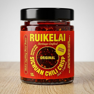 RUIKELAI Original Sichuan Chili Crisp, Aceite de Chile Premium, Douchi Crujiente con Ajo, Picante, Sabroso, Vegano, Reductor de Azúcar, Salsa Picante 6oz - Product Image 2