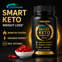 Cápsulas Keto Inteligentes para Pérdida de Peso al por Mayor OEM/ODM, Cetonas BHB, Garcinia Cambogia, Quemagrasas, Impulso de Energía, 60 Cápsulas