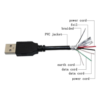 Kabel Mini USB 2.0 Tipe A 5 Pin Jantan, Pengisian Cepat, Bahan Kepang PVC TPE untuk Printer, Scanner, Komputer