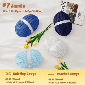 2CM Hot Selling <b>100</b>% <b>Polyester</b> 250g Balls Thick Chunky Chenille <b>Yarn</b> for Hand Knitting - Product Image 2